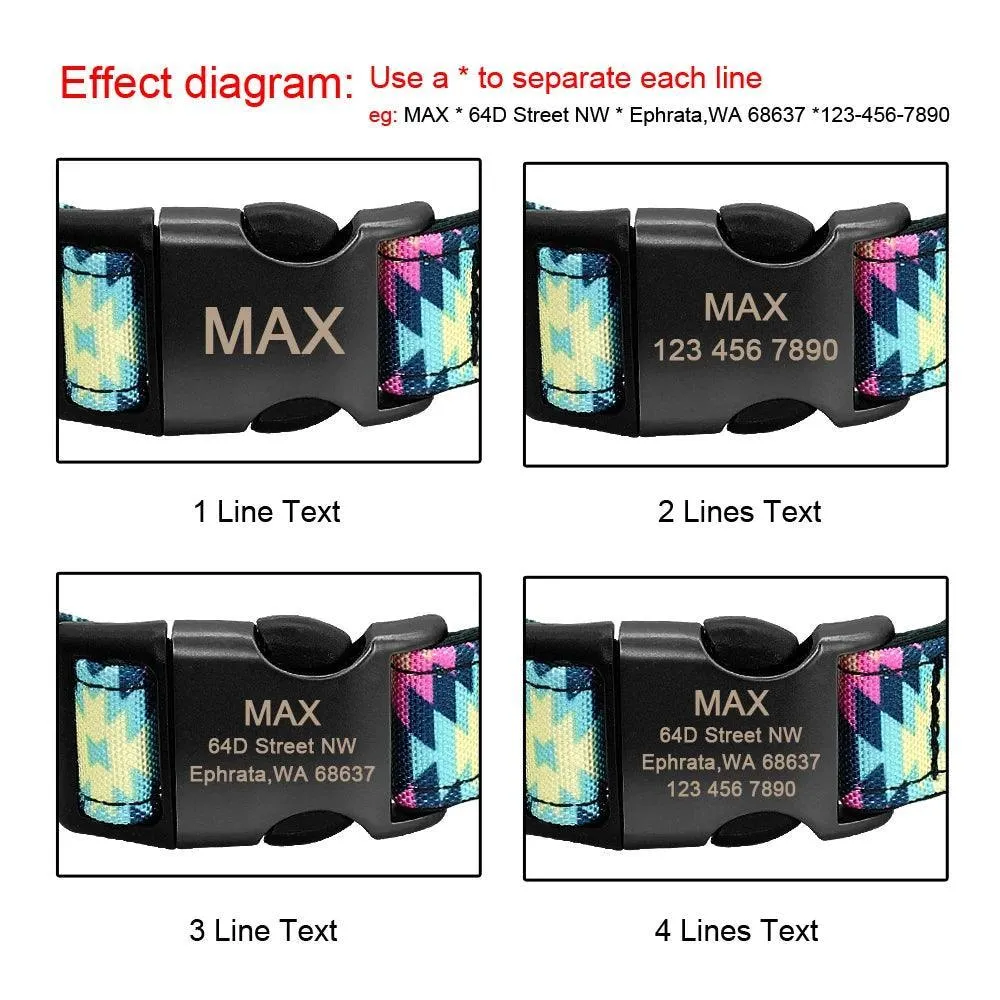 Colorful Personalized Dog Collar Set: Stylish Pet Accessories for All Breeds