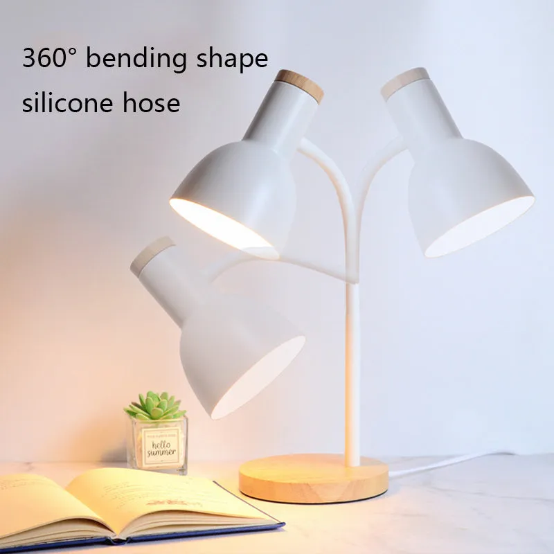 Creative Wooden Iron Table & Desk Lamp-Pink
