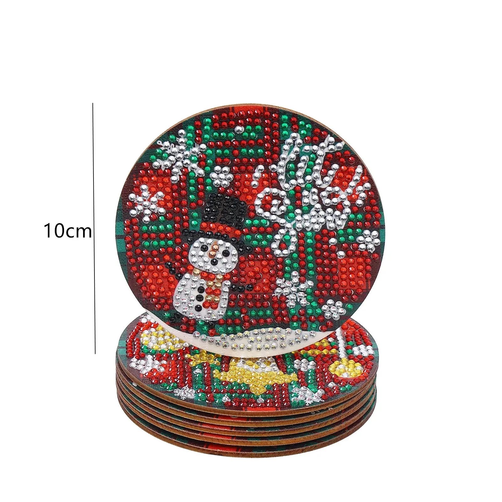 DIY Diamond Art Christmas Coasters Crystal Rhinestone  6pcs/Set