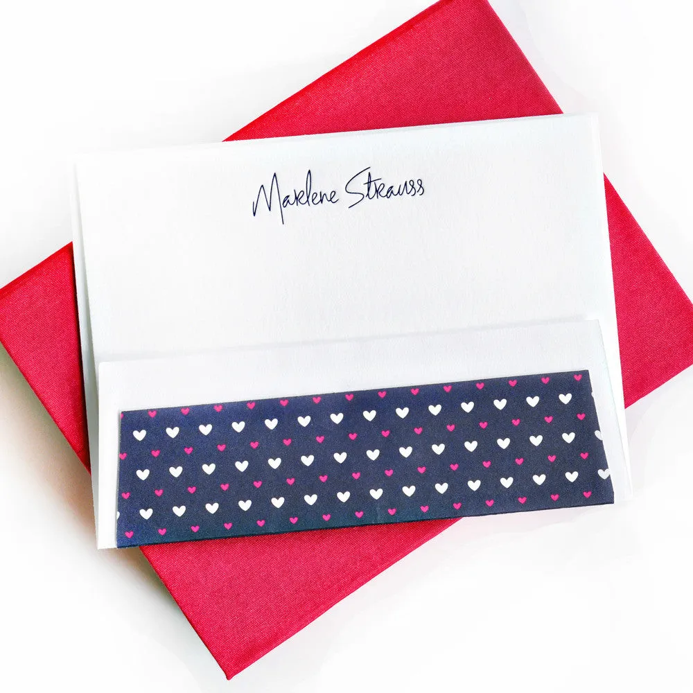 Petite Silk Stationery Box - Magenta